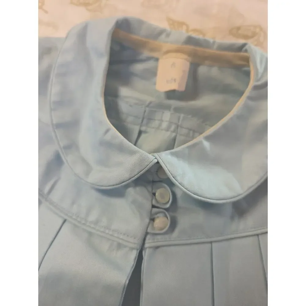 Vintage Pleated 1950s Baby Coat 6 Mos Blue